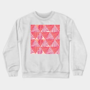 Palm Leaves And Geometric Forms Background Pattern Seamless Crewneck Sweatshirt